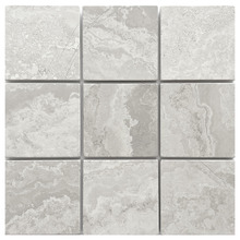 Apollo 100x100mm Tumbled Grey Woodstone Square Marble Tile